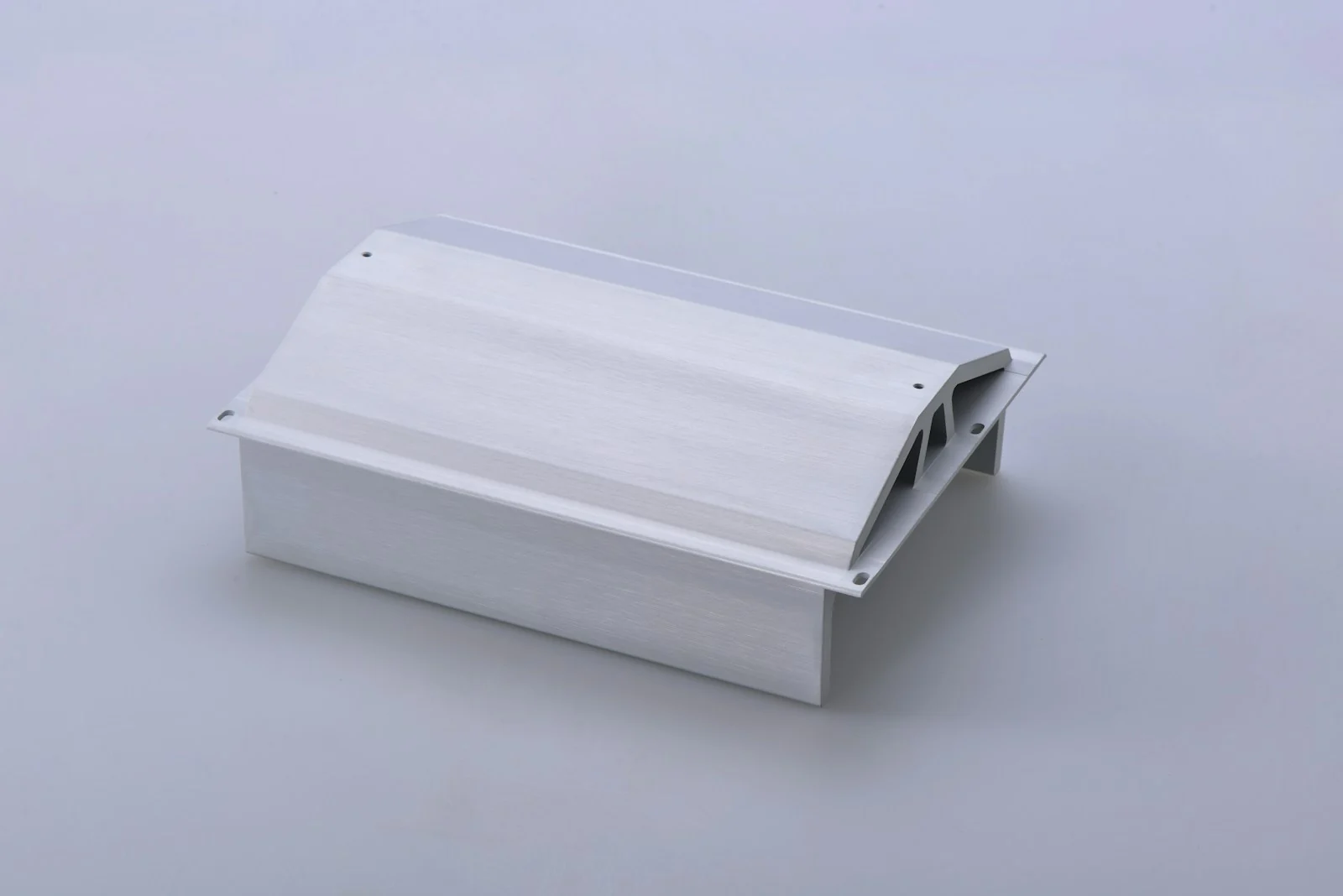 An aluminium profile seen from the end